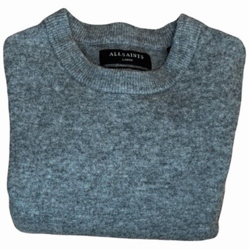 AllSaints Former Oversized Crew Sweater Gray Wool Blend Women’s Large AS300722R - Picture 3 of 7